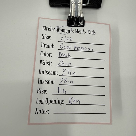 Good American Womens Black Trousers Size 2/26 Dress Pants Wide Leg Raw Hem - Picture 8 of 8